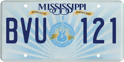 MS license plate BVU121