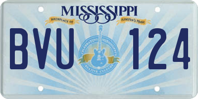 MS license plate BVU124