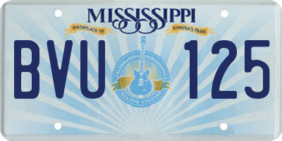 MS license plate BVU125