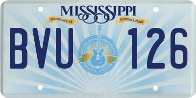 MS license plate BVU126