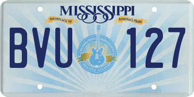 MS license plate BVU127