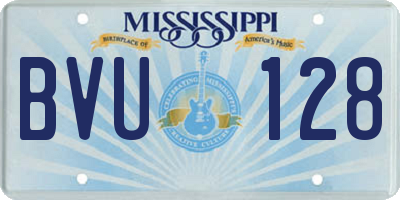 MS license plate BVU128