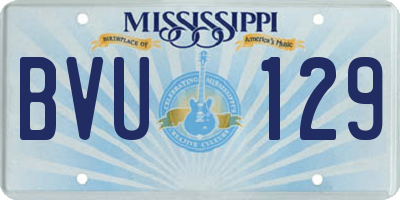 MS license plate BVU129
