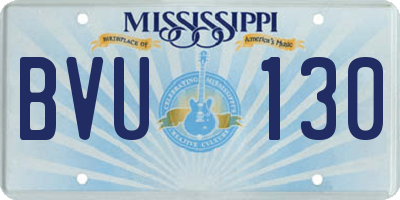 MS license plate BVU130