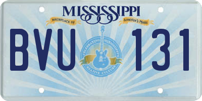 MS license plate BVU131