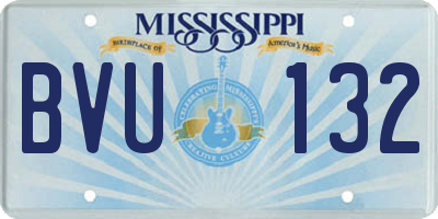 MS license plate BVU132