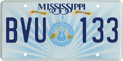 MS license plate BVU133