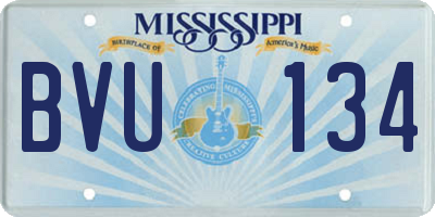 MS license plate BVU134