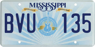 MS license plate BVU135