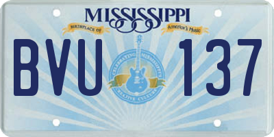 MS license plate BVU137
