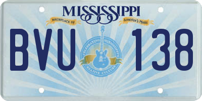 MS license plate BVU138