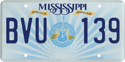 MS license plate BVU139
