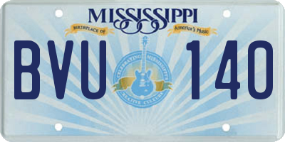 MS license plate BVU140