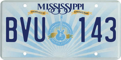 MS license plate BVU143