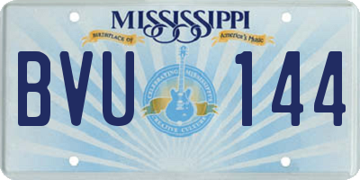 MS license plate BVU144