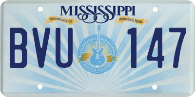 MS license plate BVU147