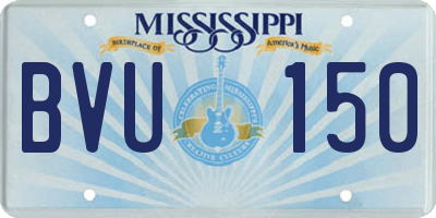 MS license plate BVU150
