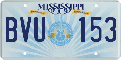 MS license plate BVU153