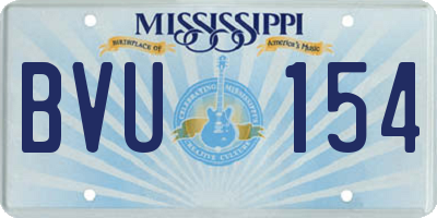 MS license plate BVU154