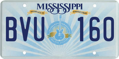 MS license plate BVU160