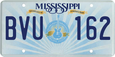 MS license plate BVU162
