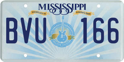 MS license plate BVU166
