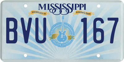 MS license plate BVU167