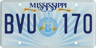 MS license plate BVU170