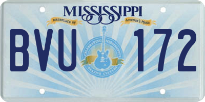 MS license plate BVU172