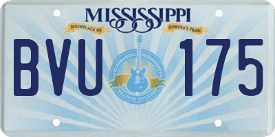 MS license plate BVU175