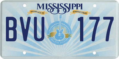 MS license plate BVU177