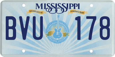 MS license plate BVU178