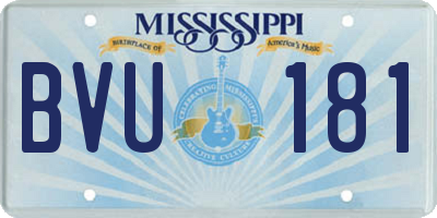 MS license plate BVU181