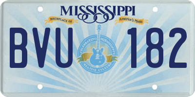 MS license plate BVU182