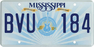 MS license plate BVU184