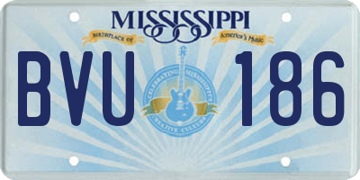 MS license plate BVU186