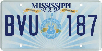 MS license plate BVU187