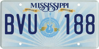 MS license plate BVU188