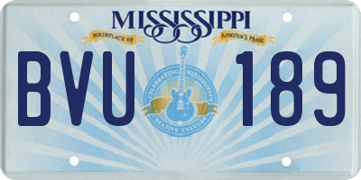 MS license plate BVU189