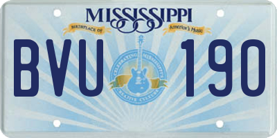 MS license plate BVU190