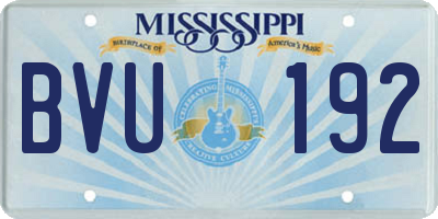 MS license plate BVU192