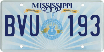 MS license plate BVU193