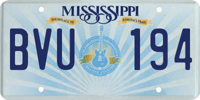MS license plate BVU194