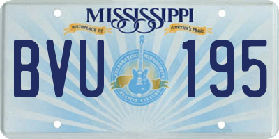 MS license plate BVU195