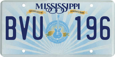 MS license plate BVU196