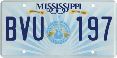 MS license plate BVU197