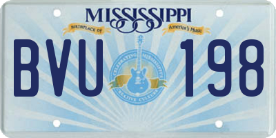 MS license plate BVU198