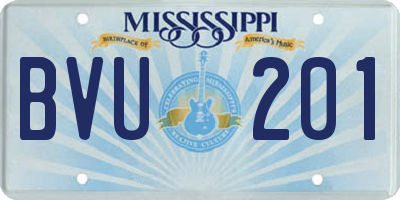 MS license plate BVU201
