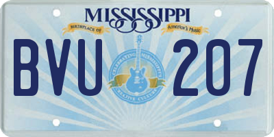 MS license plate BVU207