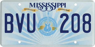 MS license plate BVU208